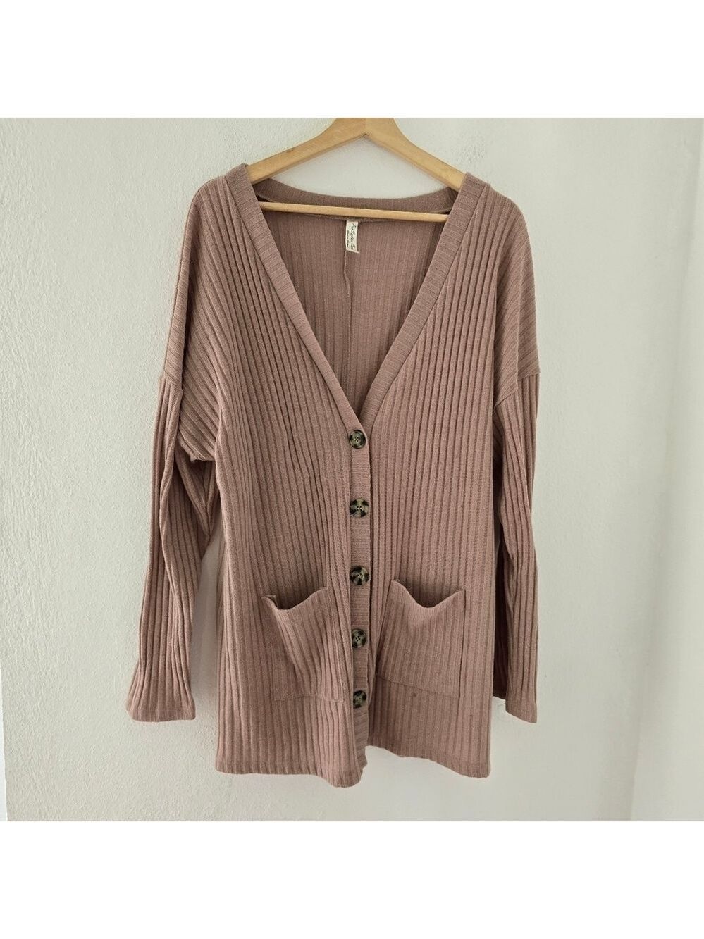 PerSeption Concept Cream Neutral Tan Cardigan Sweater Size XL